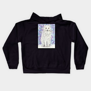 Artic fox wildlife art Kids Hoodie